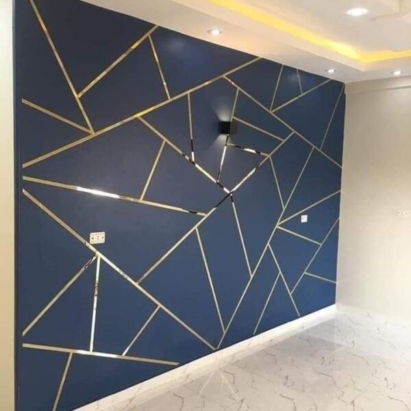 Golden Acrylic Strip Wall Decor – Decorative Wall Panel Set